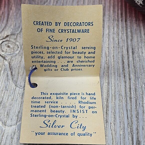 Silver City Glass Co Flanders Poppy Sterling On Red Crystal Pitcher & Vase - Picture 8 of 16